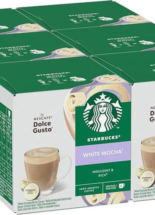 Starbucks white mocha від nescafé dolce gusto капсули кави 6 x 12 (72 капсули)