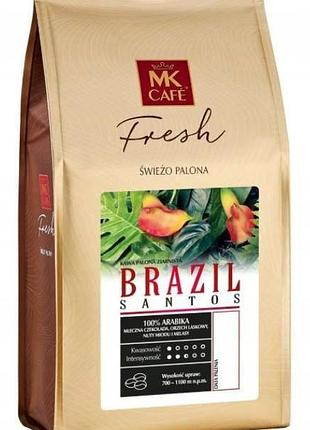 Кава зернова mk cafe fresh brazil santos 1кг 100% арабіка