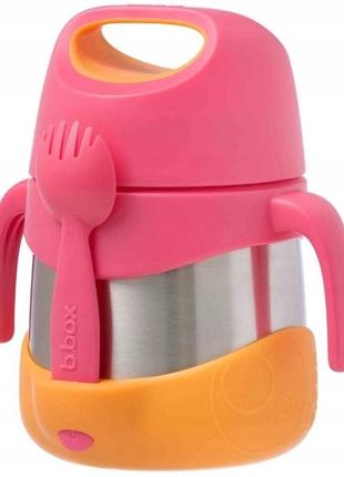 Термос b.box з ручками та ложечкою для їжі strawberry shake 335 мл