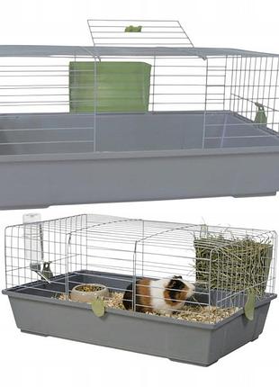 Aquosplast kawia 80 клітка для морських свинок сіро-зелена з годівницею