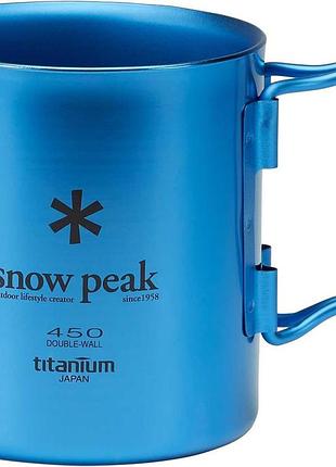 Snow peak kubek ti-double 450 японський титан ультралегкий для кемпінгу та з рюкзаком
