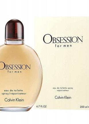 Туалетна вода calvin klein obsession для чоловіків edt 200 мл