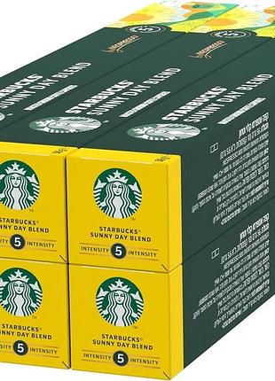 Starbucks sunny day blend від nespresso світла обсмажка кавові капсули 6 x 10 (60 капсул)