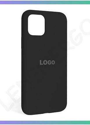 Силиконовый чехол для apple iphone 12 12 pro черный накладка с логотипом открытая камера защитный чехо sku_stcom_2710000205708