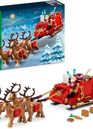Lego iconic сані святого миколая іграшка для дитини: мініфігурка 4 фігурки оленів і гітара ідея подарунка для 9-річного 40499