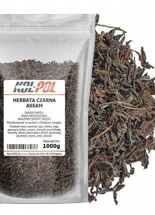 Чай herbata czarna assam листовий 1 кг ароматичний міцний смак індія kol-pol