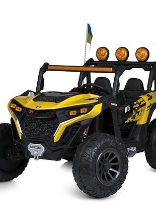 Электромобиль джип, 24v12ah, 4x45w, 2,4g пульт, eva, mp3/usb/tf/bluetooth, app, кожа, желтый (m 6019eblr-6)