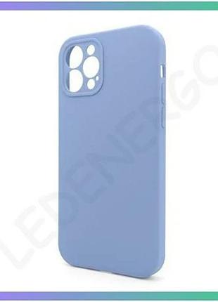 Чехол full silicone case для apple iphone 12 pro max светло-голубой закрытая камера без логотипа силик sku_stcom_2710000258315