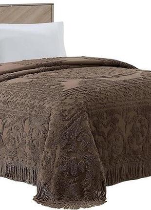 Покривало beatrice home fashions з шеніллю з медальйонним візерунком для ліжок типу queen шоколадне