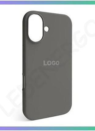 Чехол силиконовый для apple iphone 16 серый накладка с открытой камерой и закрытым низом sku_271000031 sku_stcom_2710000314318