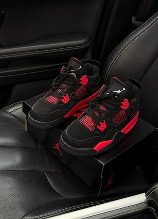 Nike air jordan 4 retro black/red premium 2