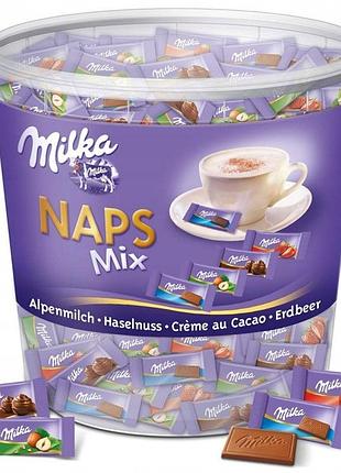 Шоколадні цукерки milka mini czekoladki naps mix 207 шт 1 кг