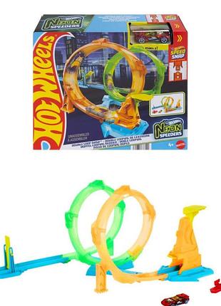 Ігровий набір "неонова петля" hot wheels