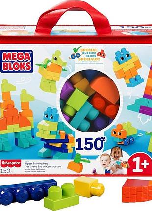 Mega bloks дуся велика сумка з блоками для будівництва набір з 150 великих кольорових блоків і сумки для зберігання подарунковий