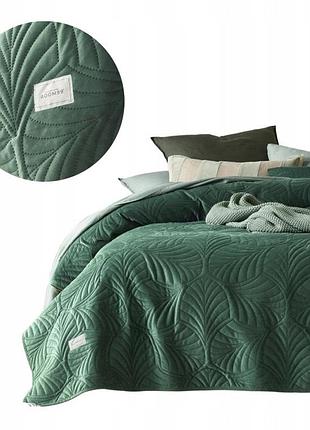 Покривало room99 narzuta kapa велюрове стьобане 220x240 зелений