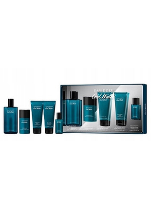 Парфумерія davidoff cool water edt 125ml + edt 15ml + гель 75ml + бальзам 75ml + дезодорант 75ml