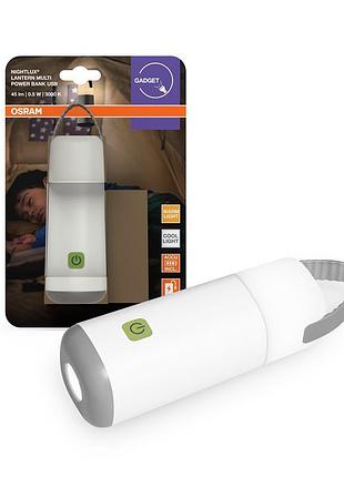 Светильник с аккумулятором osram nightlux lantern powerbank 0.5 вт 3000/4000k 25лм 1000ма•ч фонарик зарядка usb-a > microusb