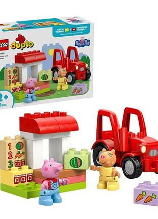 Конструктор lego duplo peppa pig трактор и рынок