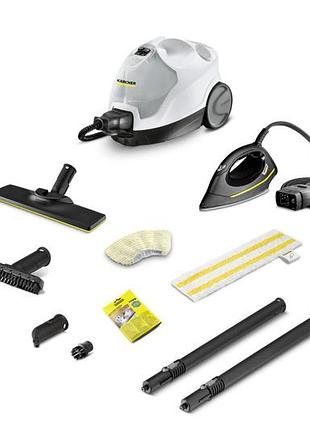 Пароочисник karcher sc 4 easyfix iron, 2000вт, 800мл, 3.5бар, праска в компл, біло-чорний