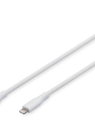 Кабель usb-c > lightning зарядка/синхронизации, digitus, 2м, usb 2.0, 60w, силиконовый, белый