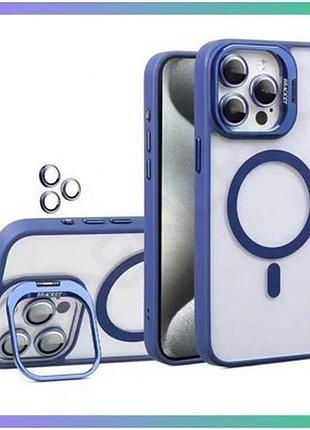 Чохол magsafe для apple iphone 11 pro синій з підставкою та захистом для камер чохол-накладка sku_2710 sku_stcom_2710000300120