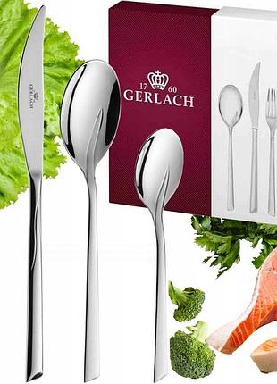 Набір столових приборів gerlach flames 24 ел 6 осіб блиск у коробці