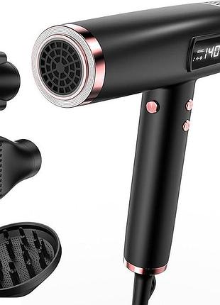 Высокоскоростной ионный фен 1875w mescomb hd-3222 фен с контролем температуры и магнитными насадками