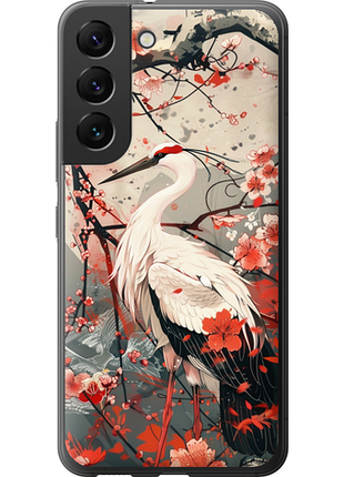 Чехол на samsung galaxy s22 аист в цвету сакуры из силикона fch_0139345