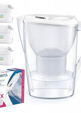Кухонний кувшин-фільтр brita marella memo 3mxpro 2,4л білий + 3 картриджа