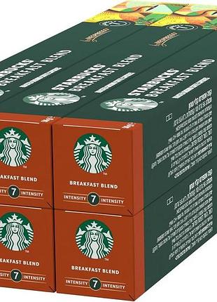 Starbucks breakfast blend від nespresso середнє обсмаження кавові капсули 6 x 10 (60 капсул)