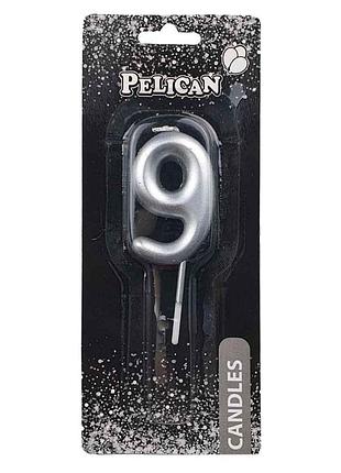 Свеча для торта pelican "" срибло,5см