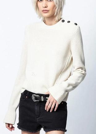 Zadig & voltaire оригінал франція молочний кашеміровий светр