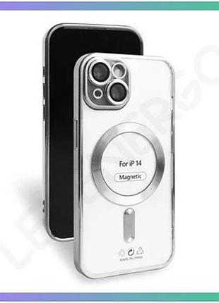 Чехол magsafe для apple iphone 14 серебряный накладка для защиты камеры и корпуса смартфона sku_271000 sku_stcom_2710000297109