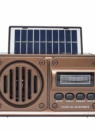 Радіоприймач golon rx-bt499vs з bluetooth, usb/microsd і сонячною панеллю