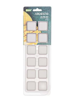 Форма для льда с крышкой ardesto fresh, 27х9.5х3.8см, силикон, пластик, бежевый