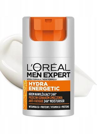 Набір з 3 штук крем для обличчя l'oréal men hydra energetic зволожуючий для чоловіків 50 мл