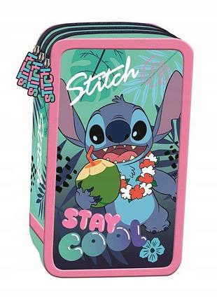 Пенал потрійний lilo i stitch disney stay cool majewski з наповненням