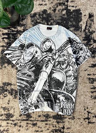 Футболка biker skeleton