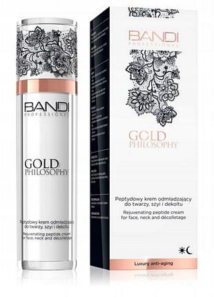 Крем для обличчя шиї та декольте bandi gold peptydowy омолоджуючий 50 мл