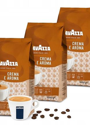 Кава в зернах lavazza crema e aroma суміш 3 x 1 кг