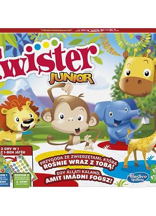 Настільна гра hasbro twister junior 2в1 для дітей від 3 років двостороння дошка