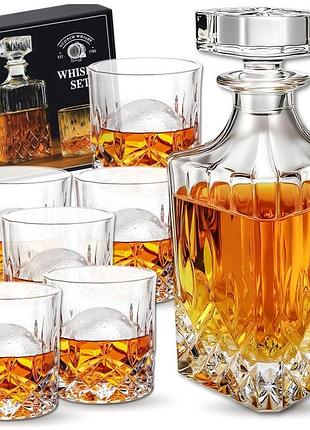 Набір для віскі karafka 900ml + 6 склянок в елегантній коробці