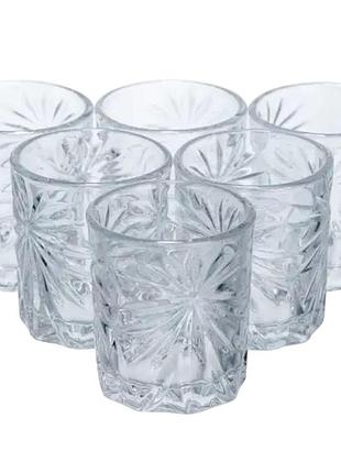 Набір чарок для міцних напоїв shot glass 6 штук по 75 мл hp-17-36