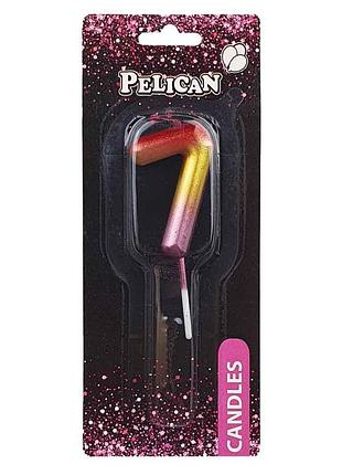 Свічка для торта pelican " " райдужна,5см