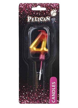 Свічка для торта pelican " " райдужна,5см