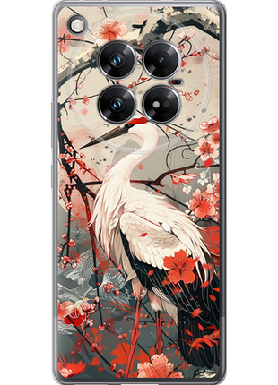 Чехол на infinix zero 40 5g аист в цвету сакуры из силикона fch_0176099