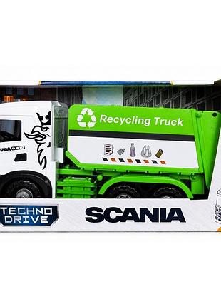 Автомодель серии mid truck - мусоровоз scania (свет, звук)