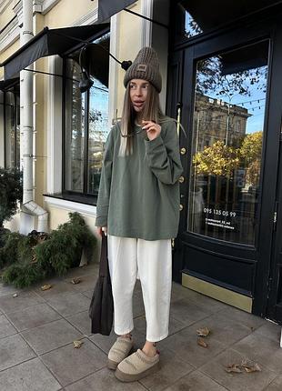 Лонгслів жіночий zara оверсайз хакі