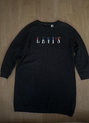 Довга сукня жіноча levi's тепла чорна з принтом