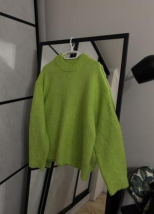 Жіночий светр h&m оверсайз салатовий